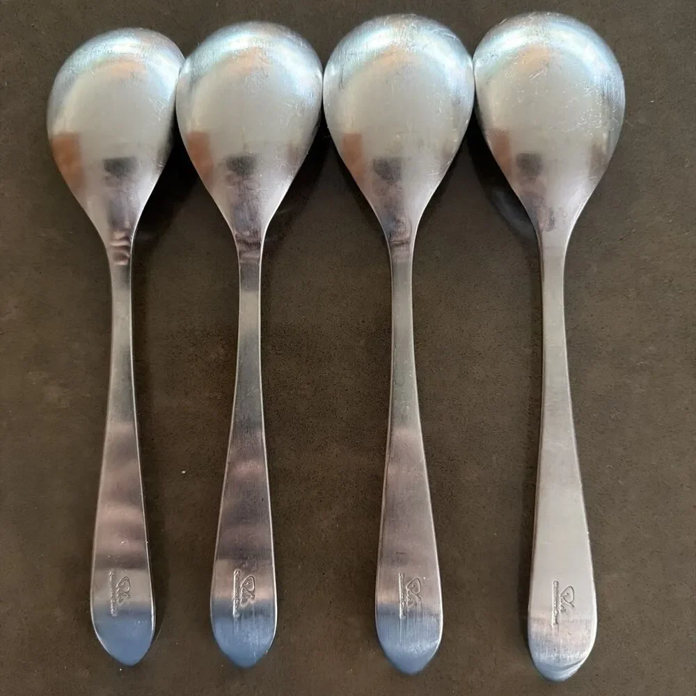 Robert Welch MERIDIAN SATIN Set of 4 Soup Spoons 8 1/8